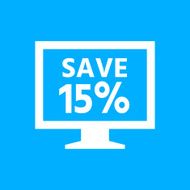Computer Monitor icon on a blue background - SmoothSeries N17
