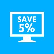 Computer Monitor icon on a blue background - SmoothSeries N18