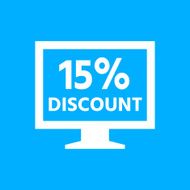 Computer Monitor icon on a blue background - SmoothSeries N23
