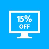 Computer Monitor icon on a blue background - SmoothSeries N26