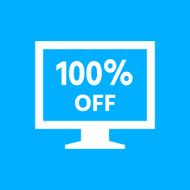 Computer Monitor icon on a blue background - SmoothSeries N27