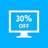 Computer Monitor icon on a blue background - SmoothSeries N30