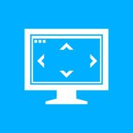 Computer Monitor icon on a blue background - SmoothSeries N33