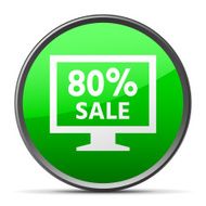 Computer Monitor icon on a round button - SlenderSeries N27
