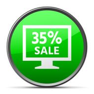 Computer Monitor icon on a round button - SlenderSeries N31