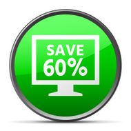 Computer Monitor icon on a round button - SlenderSeries N35
