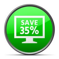 Computer Monitor icon on a round button - SlenderSeries N37