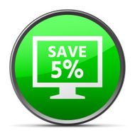 Computer Monitor icon on a round button - SlenderSeries N39