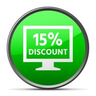 Computer Monitor icon on a round button - SlenderSeries N48