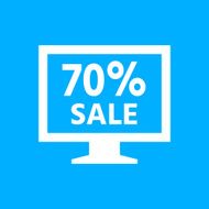 Computer Monitor icon on a blue background - SmoothSeries N43