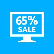 Computer Monitor icon on a blue background - SmoothSeries N44