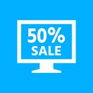 Computer Monitor icon on a blue background - SmoothSeries N46