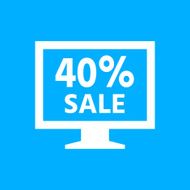 Computer Monitor icon on a blue background - SmoothSeries N47