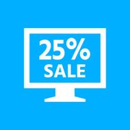 Computer Monitor icon on a blue background - SmoothSeries N48