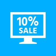 Computer Monitor icon on a blue background - SmoothSeries N49