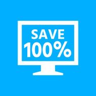 Computer Monitor icon on a blue background - SmoothSeries N50