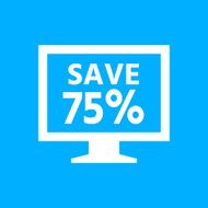 Computer Monitor icon on a blue background - SmoothSeries N53