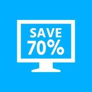 Computer Monitor icon on a blue background - SmoothSeries N54