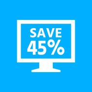 Computer Monitor icon on a blue background - SmoothSeries N56