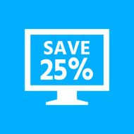 Computer Monitor icon on a blue background - SmoothSeries N57