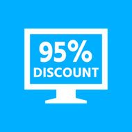 Computer Monitor icon on a blue background - SmoothSeries N61