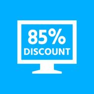 Computer Monitor icon on a blue background - SmoothSeries N63