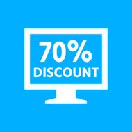 Computer Monitor icon on a blue background - SmoothSeries N65