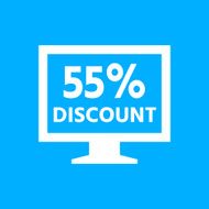 Computer Monitor icon on a blue background - SmoothSeries N66