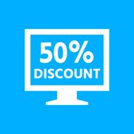 Computer Monitor icon on a blue background - SmoothSeries N67