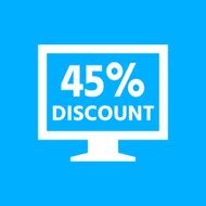 Computer Monitor icon on a blue background - SmoothSeries N68