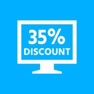 Computer Monitor icon on a blue background - SmoothSeries N70