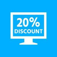 Computer Monitor icon on a blue background - SmoothSeries N72
