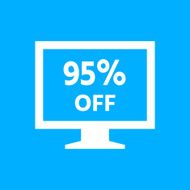 Computer Monitor icon on a blue background - SmoothSeries N75