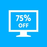 Computer Monitor icon on a blue background - SmoothSeries N76