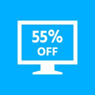 Computer Monitor icon on a blue background - SmoothSeries N78