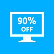 Computer Monitor icon on a blue background - SmoothSeries N82