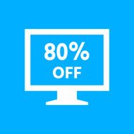 Computer Monitor icon on a blue background - SmoothSeries N83