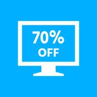 Computer Monitor icon on a blue background - SmoothSeries N84