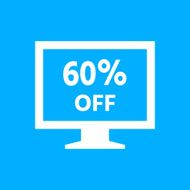 Computer Monitor icon on a blue background - SmoothSeries N85