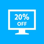 Computer Monitor icon on a blue background - SmoothSeries N86