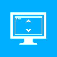 Computer Monitor icon on a blue background - SmoothSeries N88