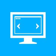 Computer Monitor icon on a blue background - SmoothSeries N89