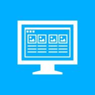 Computer Monitor icon on a blue background - SmoothSeries N92