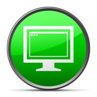 Computer Monitor icon on a round button - SlenderSeries N92