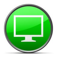 Computer Monitor icon on a round button - SlenderSeries N100