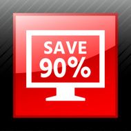 Computer Monitor icon on a square button - SleekSeries N4