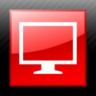Computer Monitor icon on a square button - SleekSeries N85