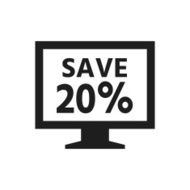 Computer Monitor icon on a white background - SingleSeries N17