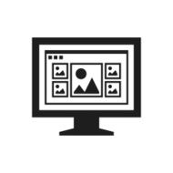 Computer Monitor icon on a white background - SingleSeries N74