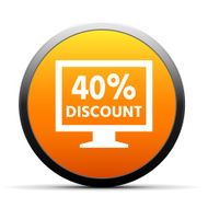 Computer Monitor icon on a round button - SimpleSeries N33